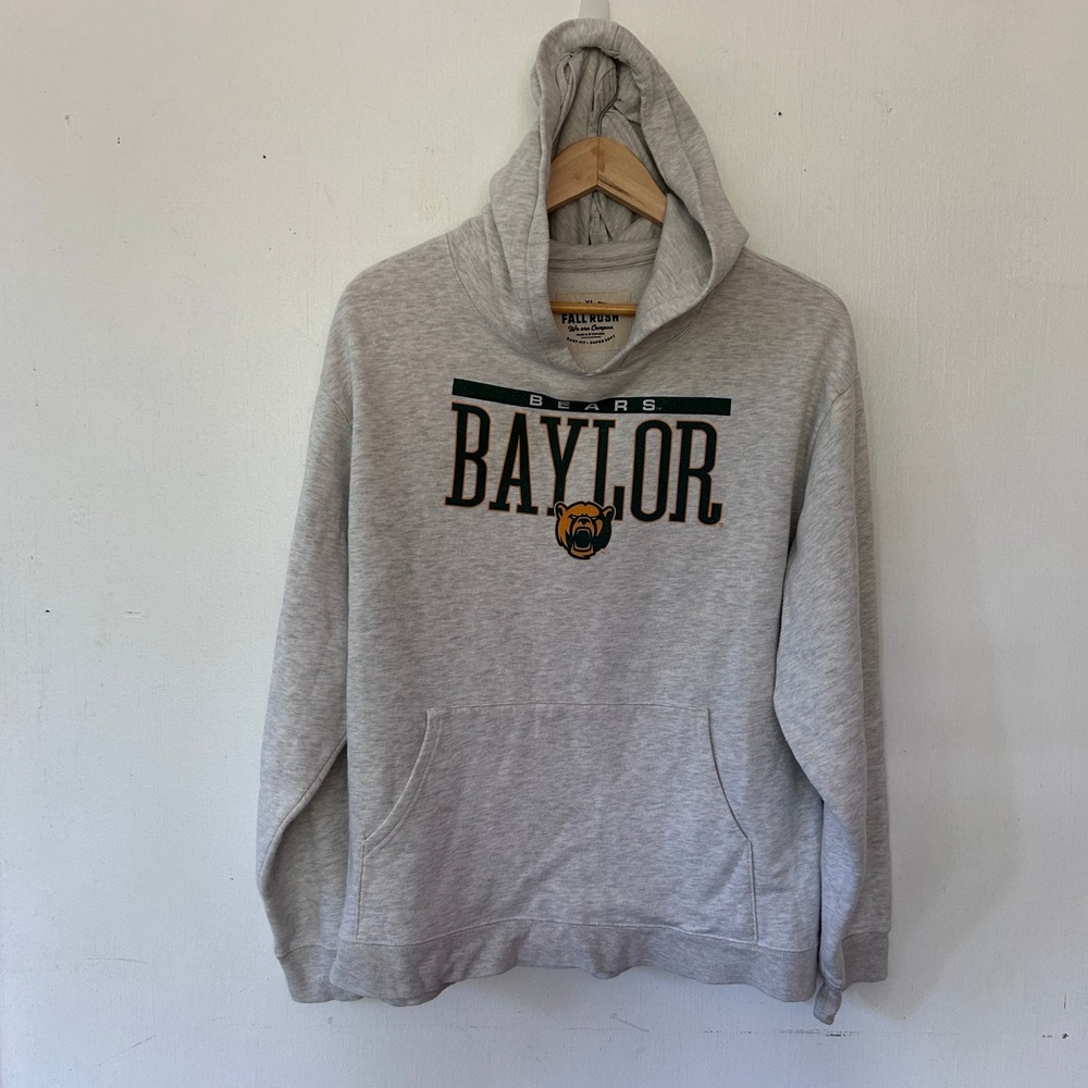 Fall Rush Baylor Bears Hoodie Gray Womens XL Pullover NCAA Collegiate Academia